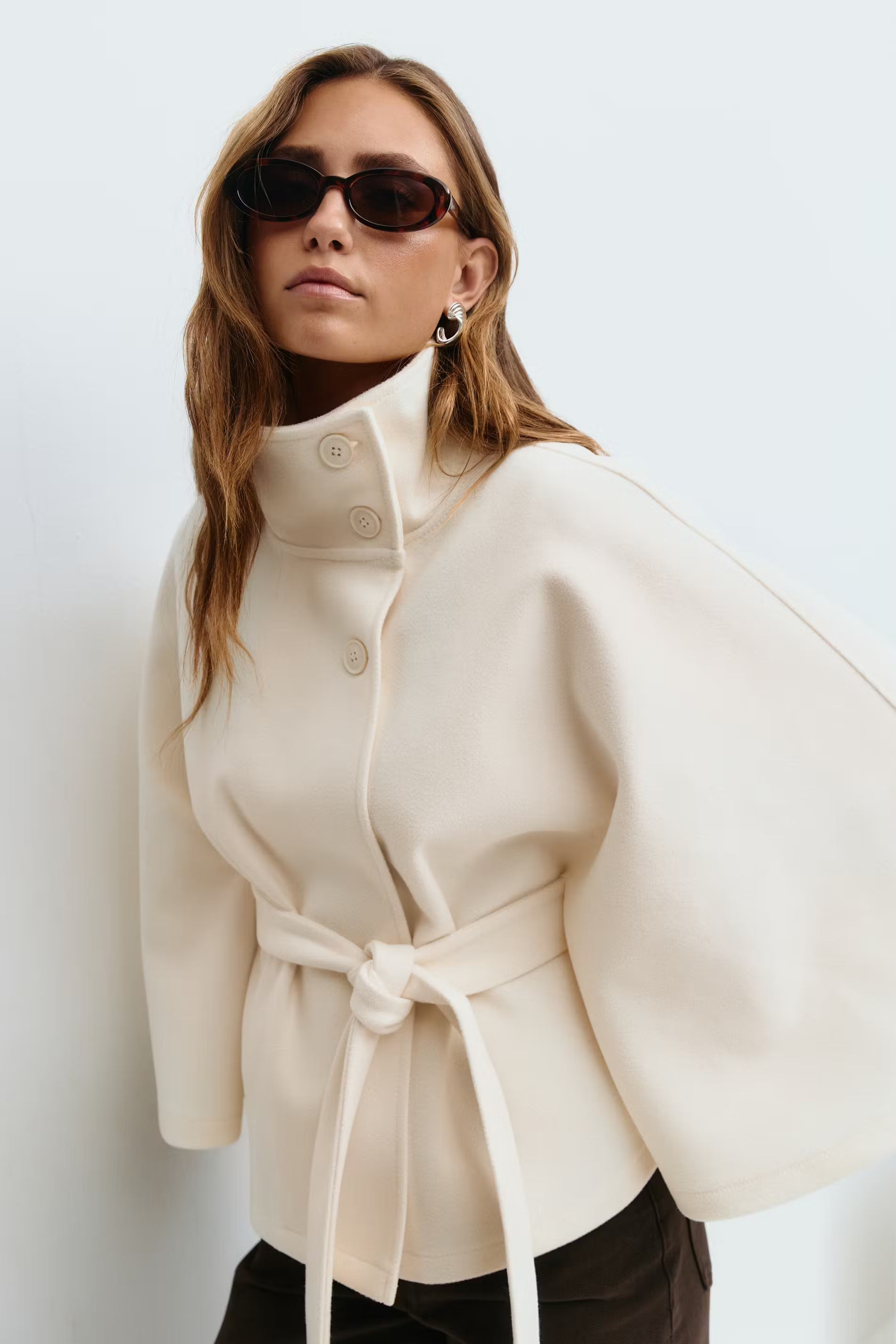 MARI BELT CAPE JACKET
