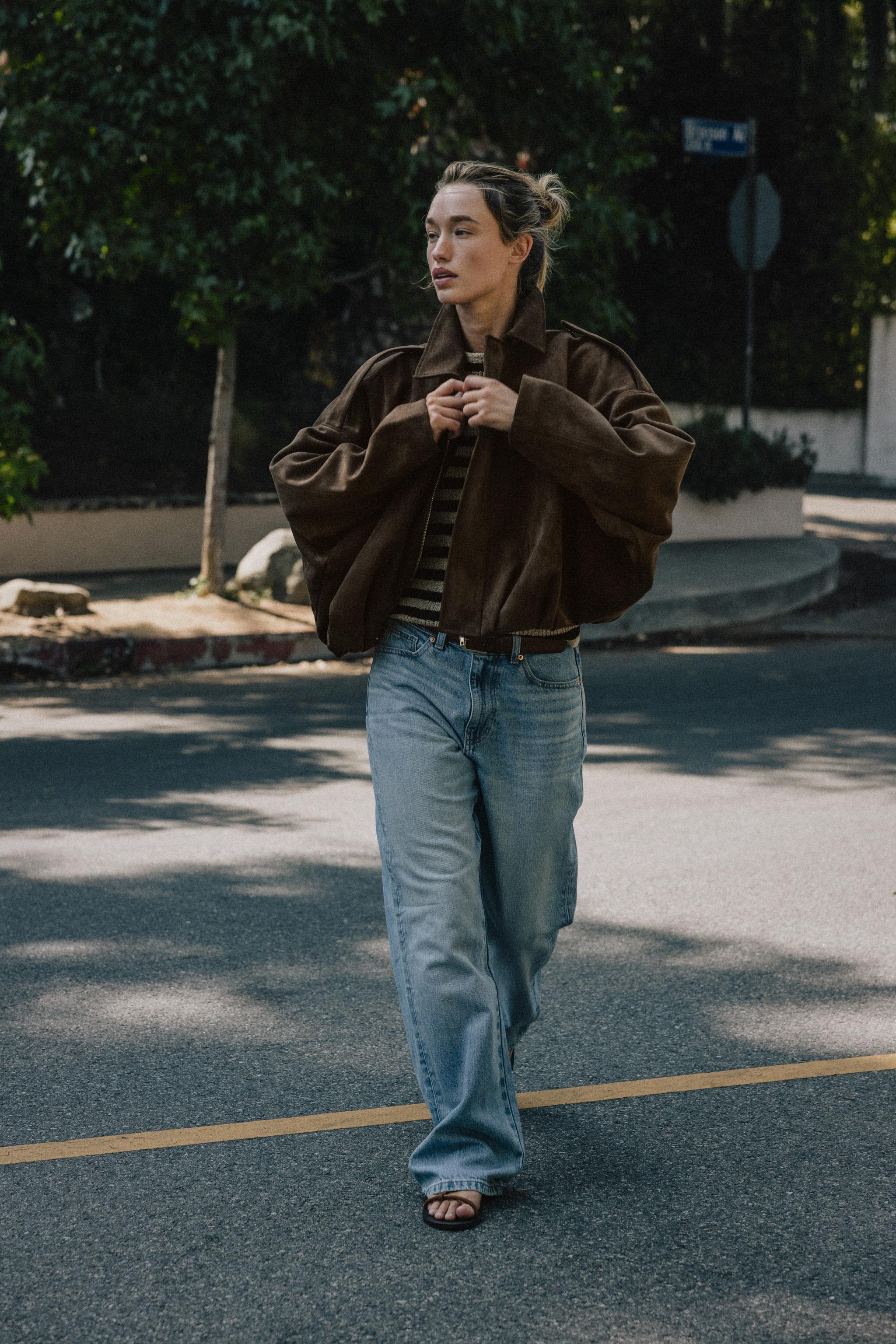 ELIXIR SUEDE EFFECT BOMBER JACKET