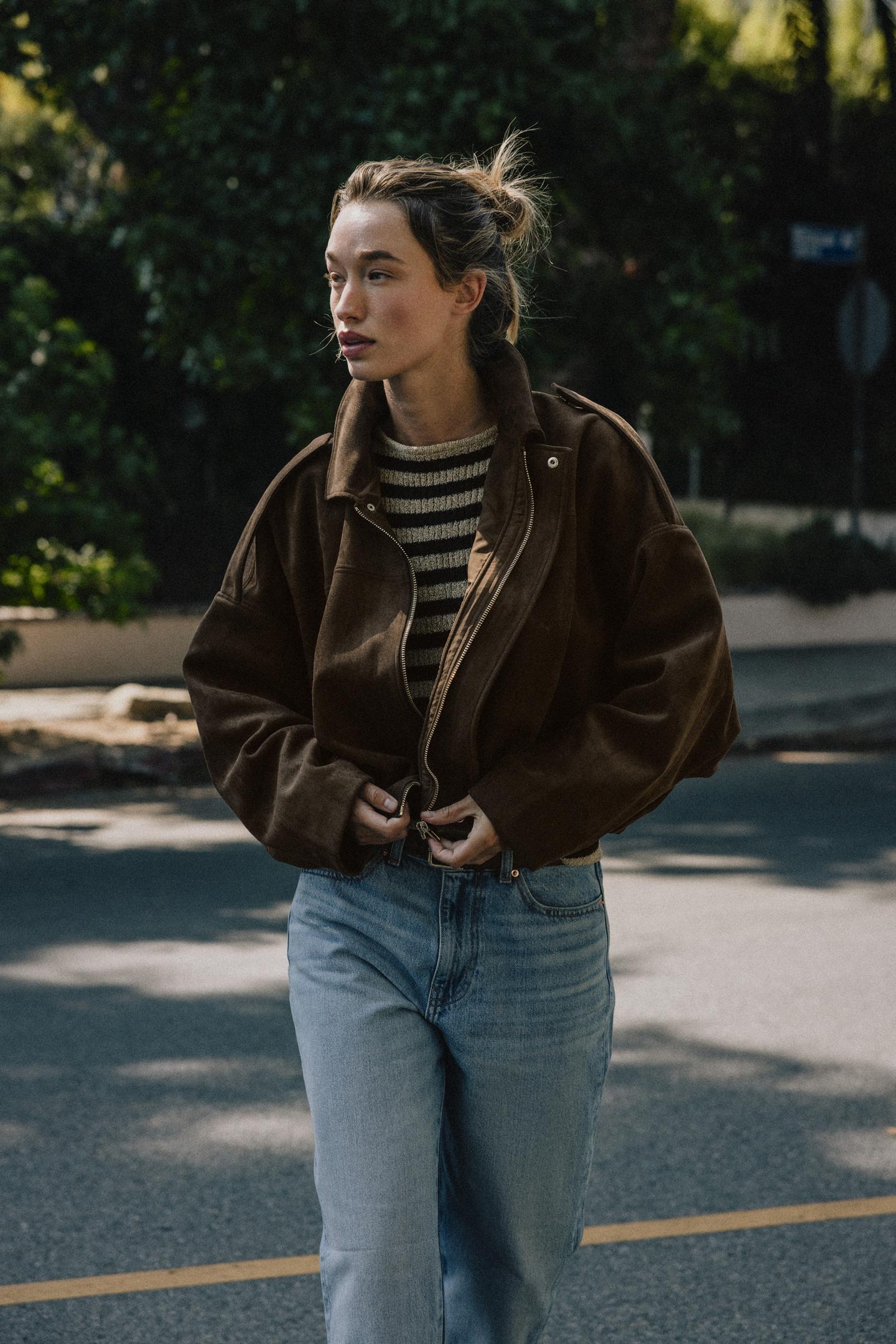 ELIXIR SUEDE EFFECT BOMBER JACKET