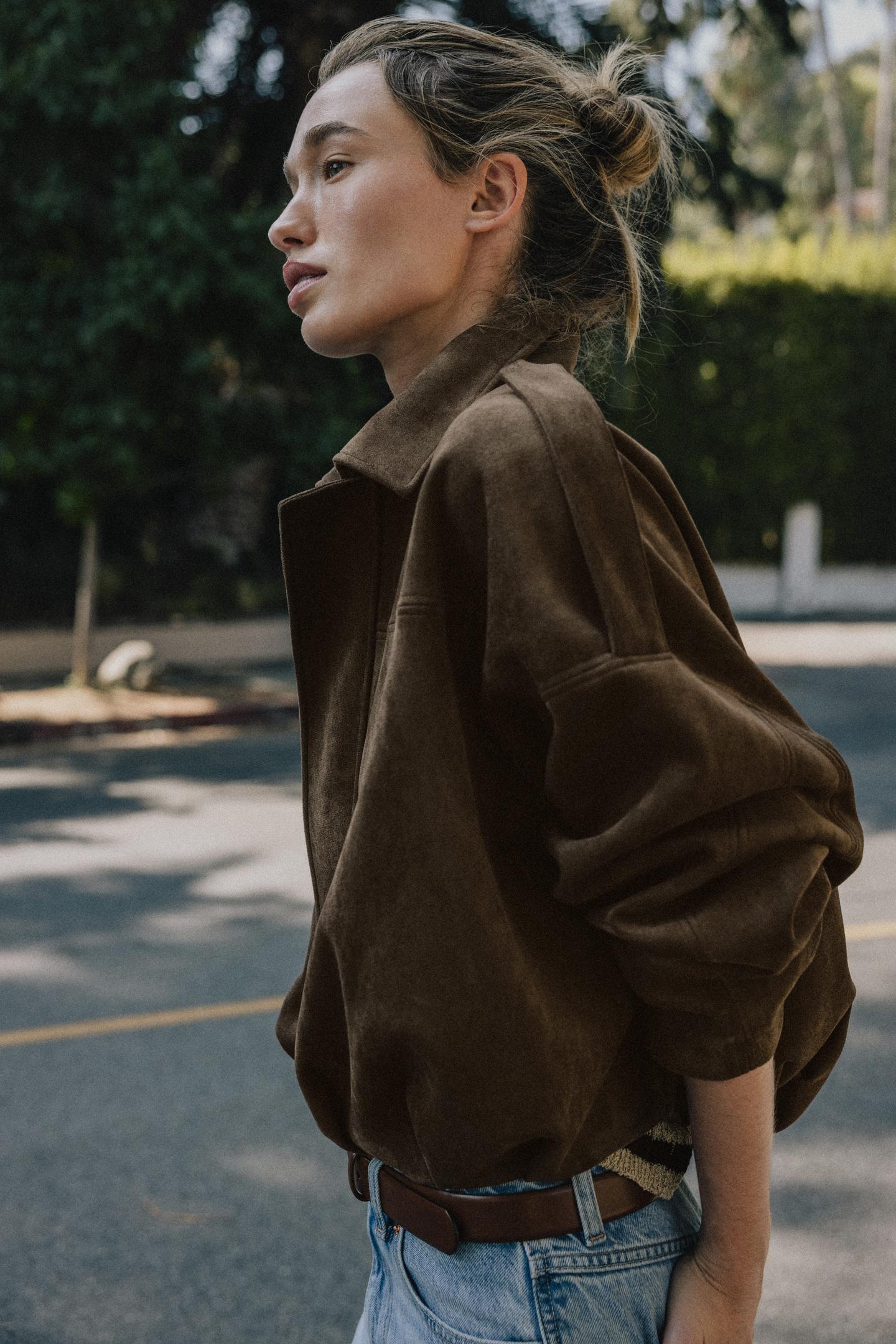 ELIXIR SUEDE EFFECT BOMBER JACKET