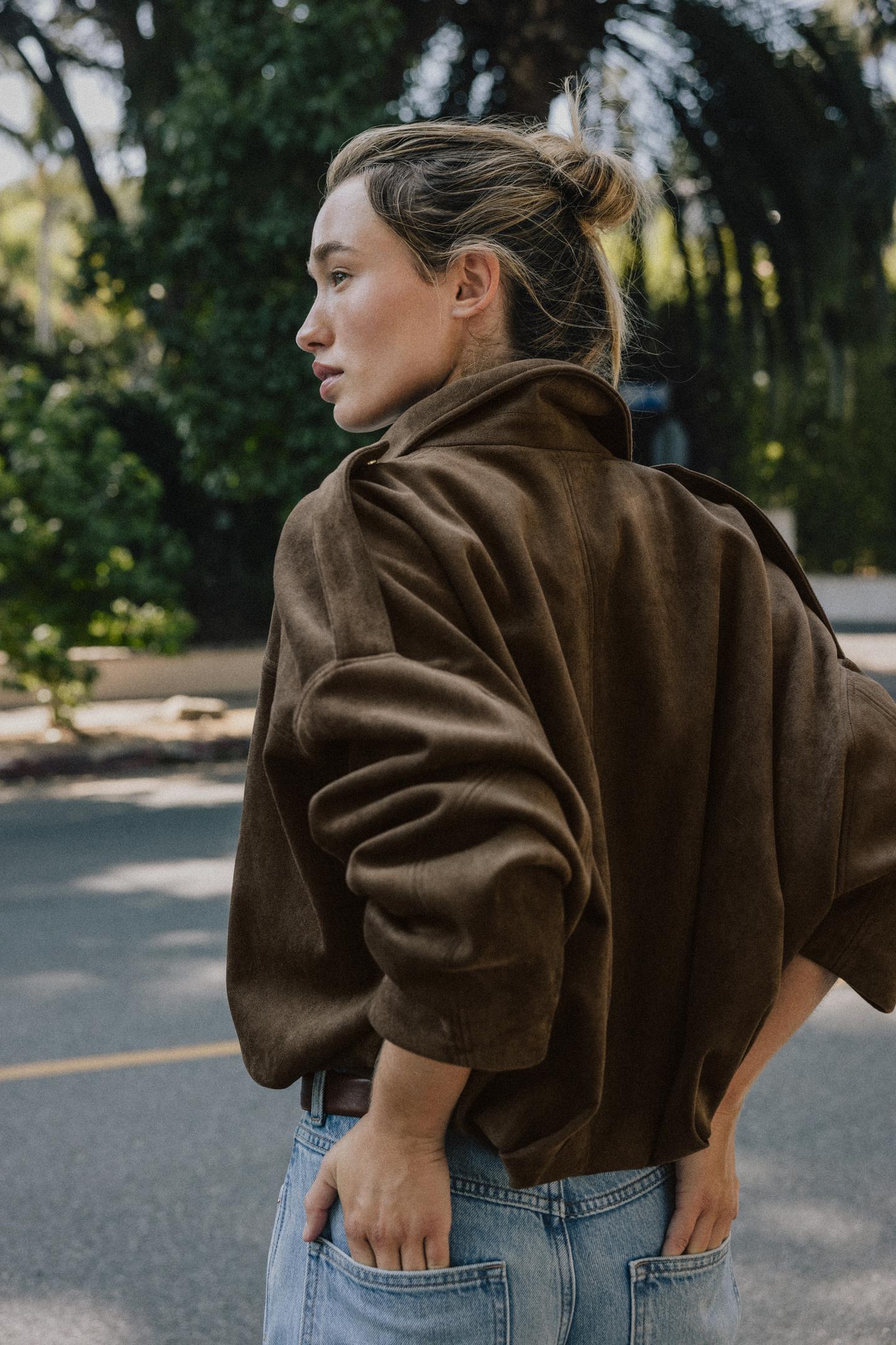 ELIXIR SUEDE EFFECT BOMBER JACKET