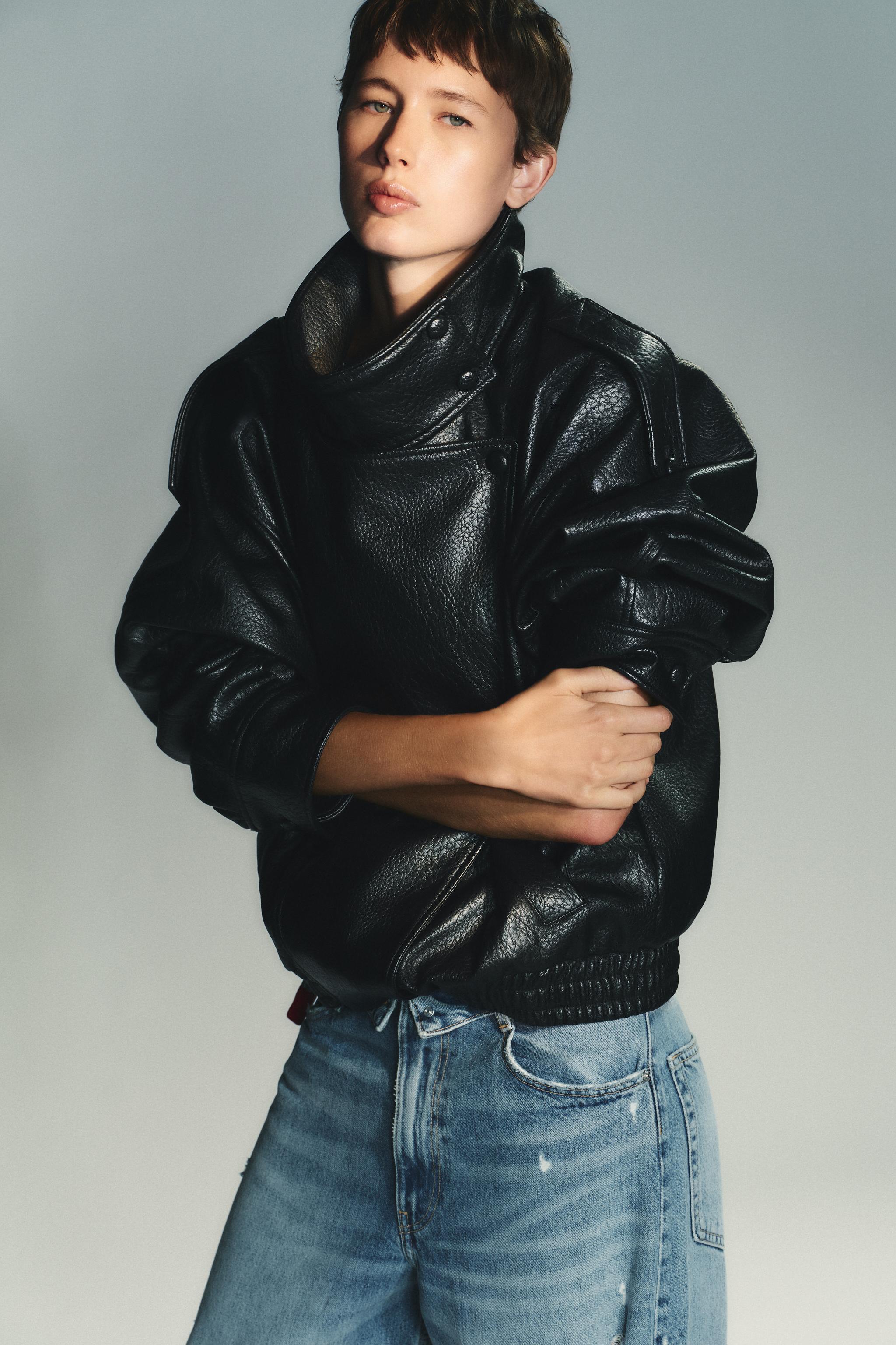 MEVA FAUX LEATHER JACKET