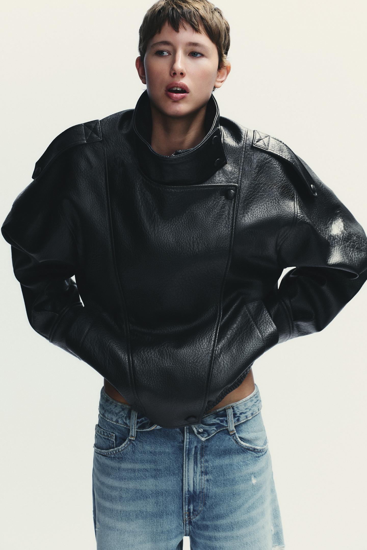 MEVA FAUX LEATHER JACKET