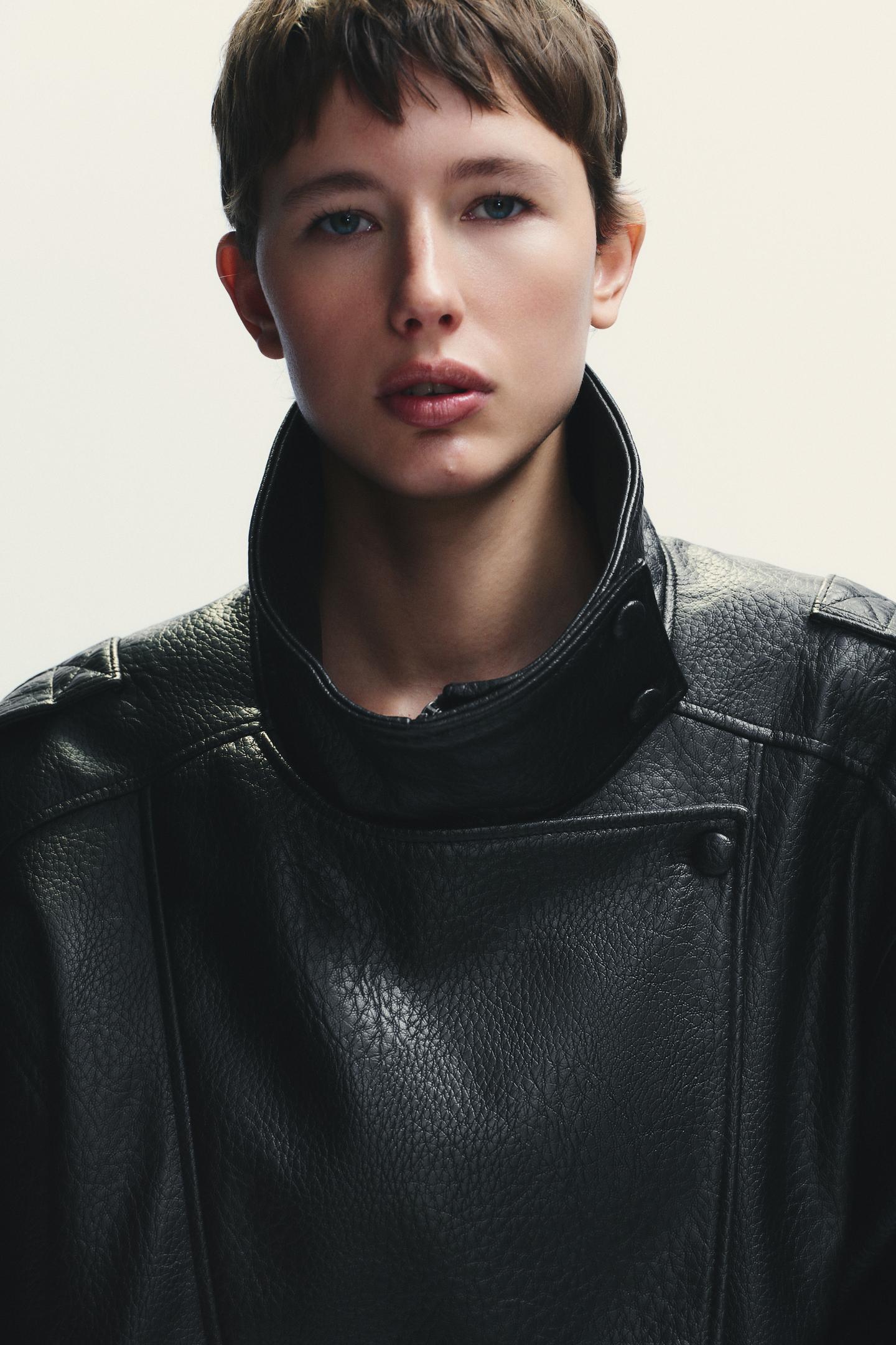 MEVA FAUX LEATHER JACKET