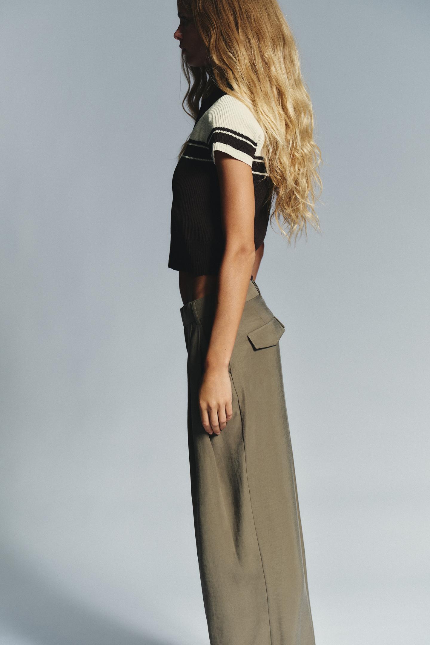 GLITZ RIB KNIT POLO TOP