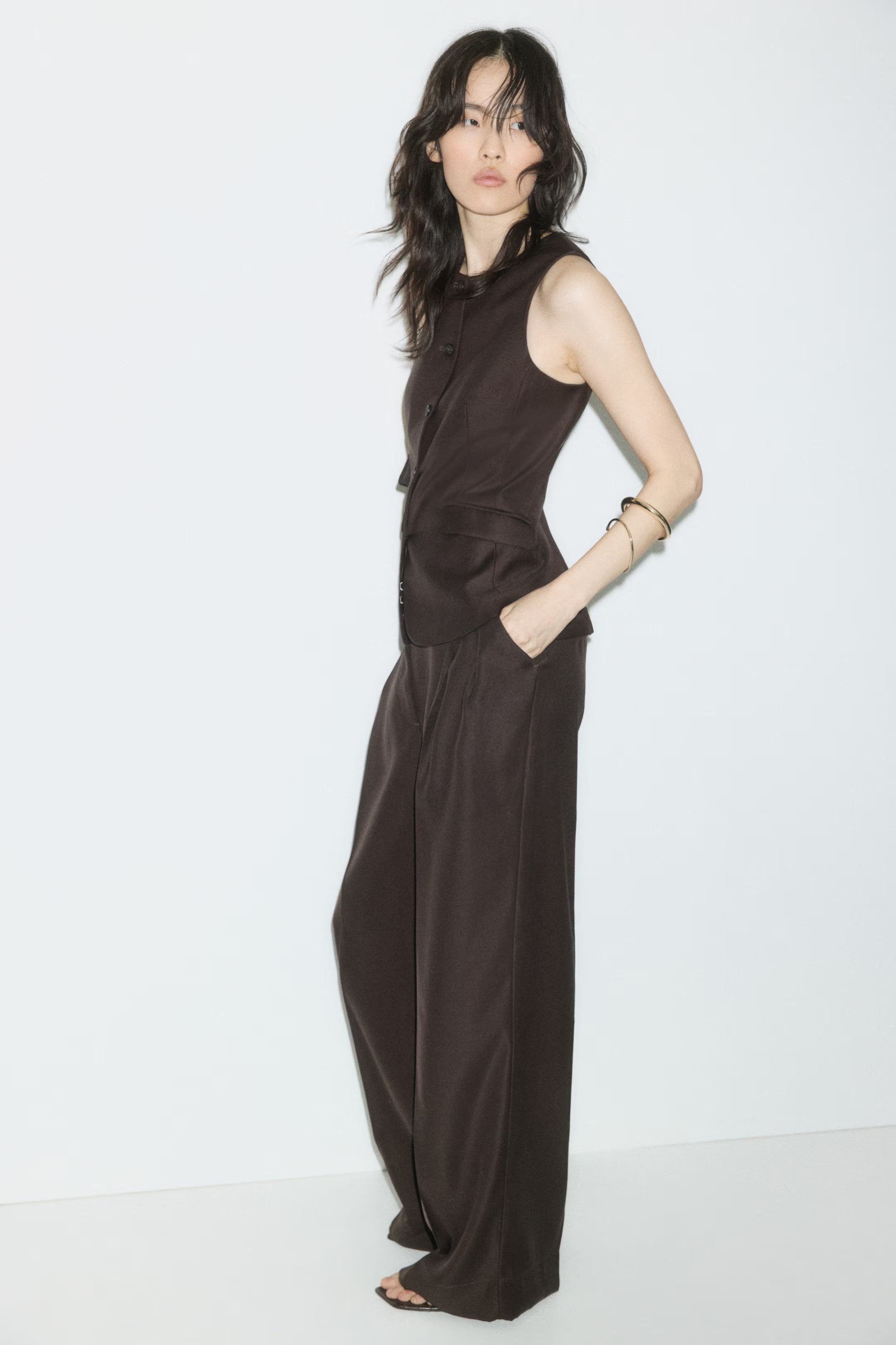 SWIRL WIDE TAILORED TROUSERS