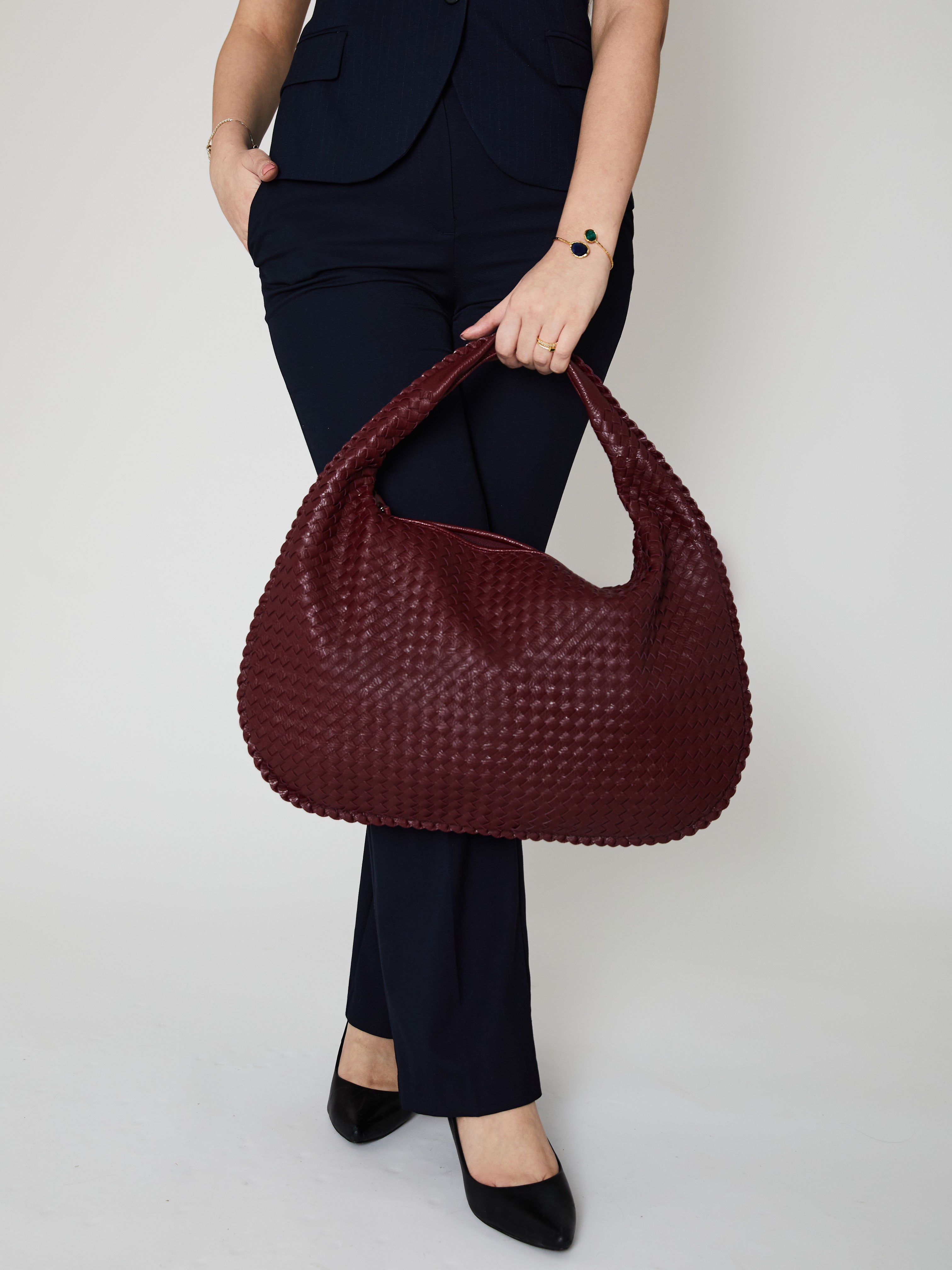 TEYANA WOVEN LEATHER BAG