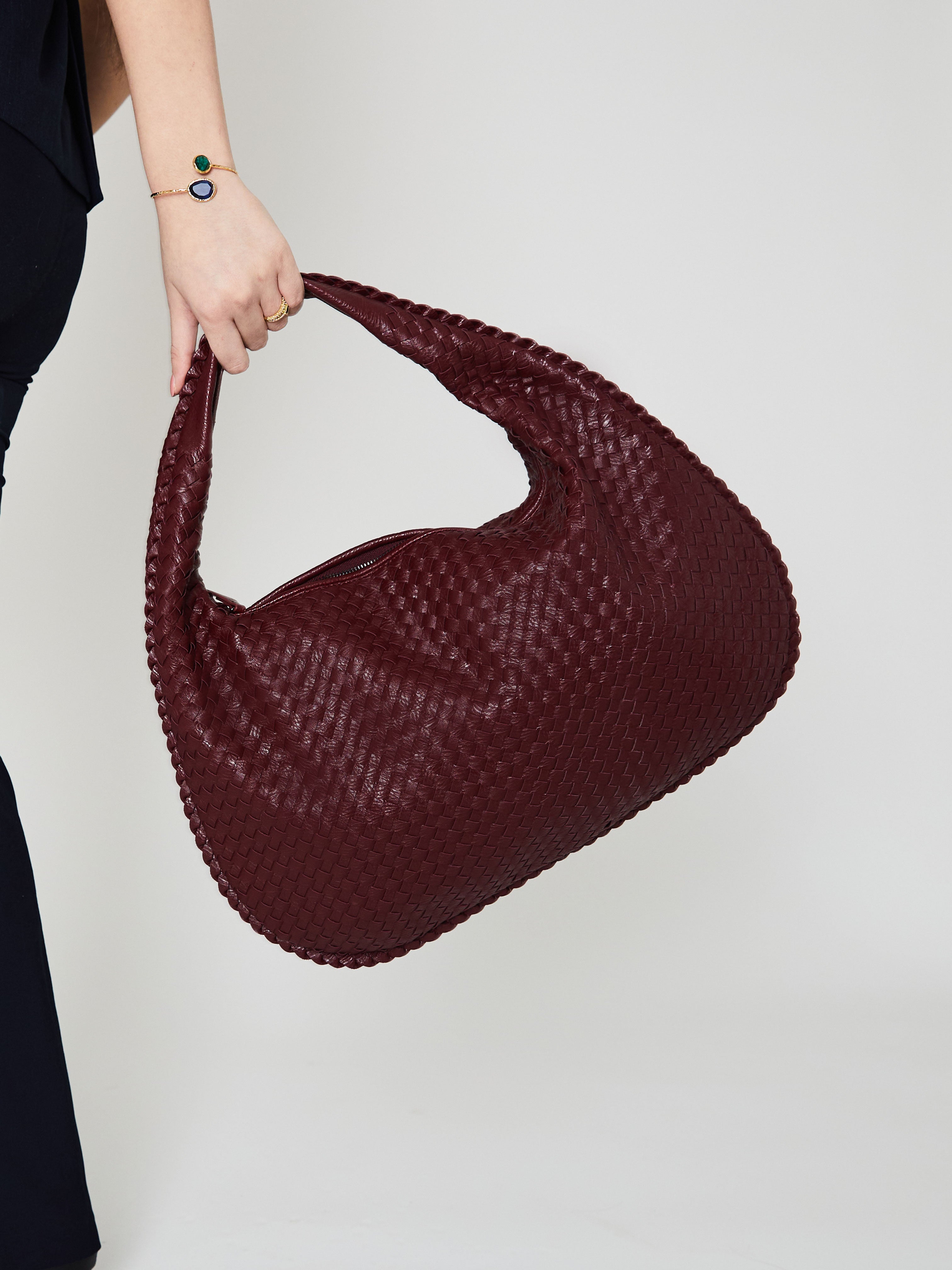 TEYANA WOVEN LEATHER BAG