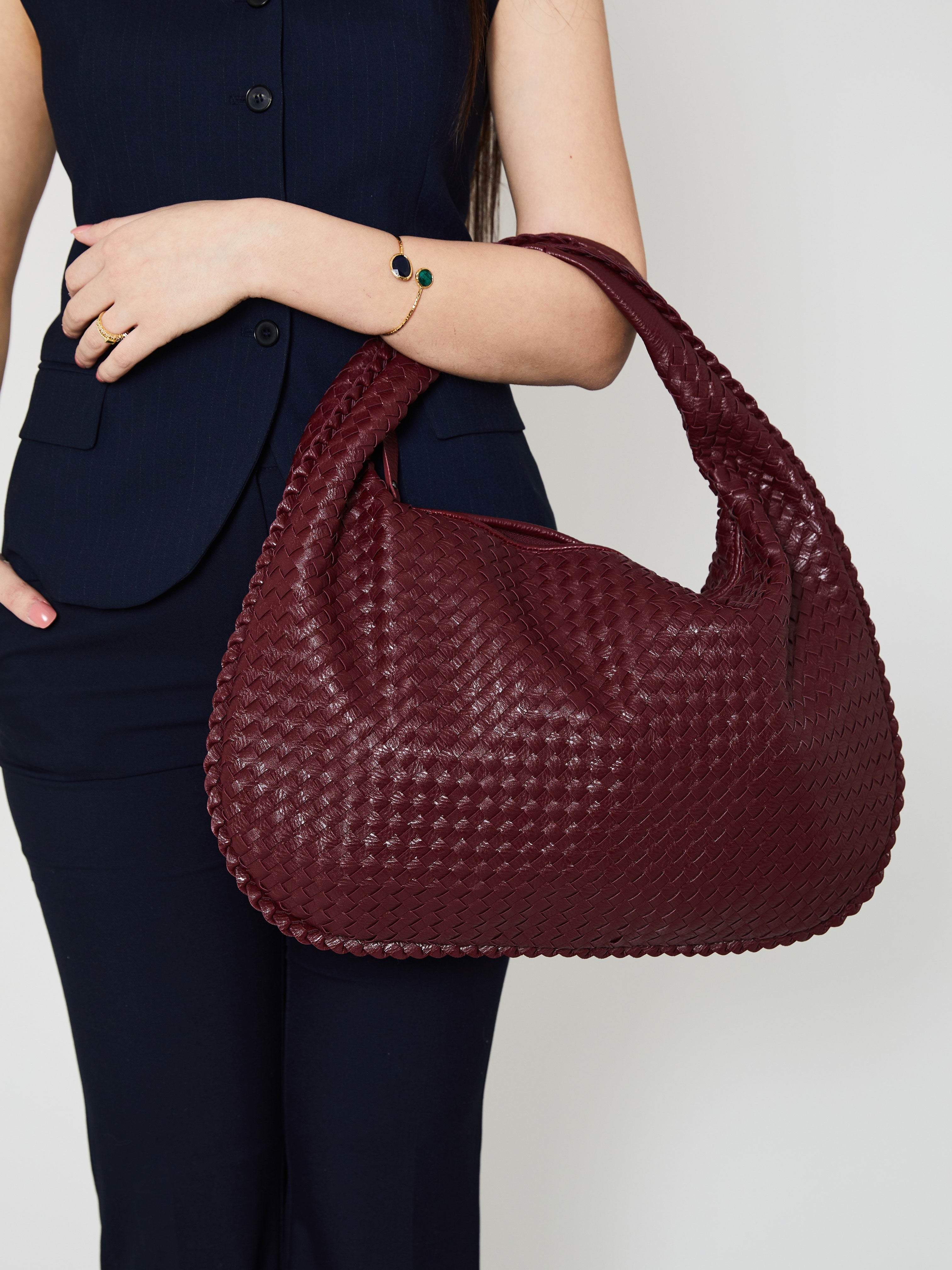 TEYANA WOVEN LEATHER BAG