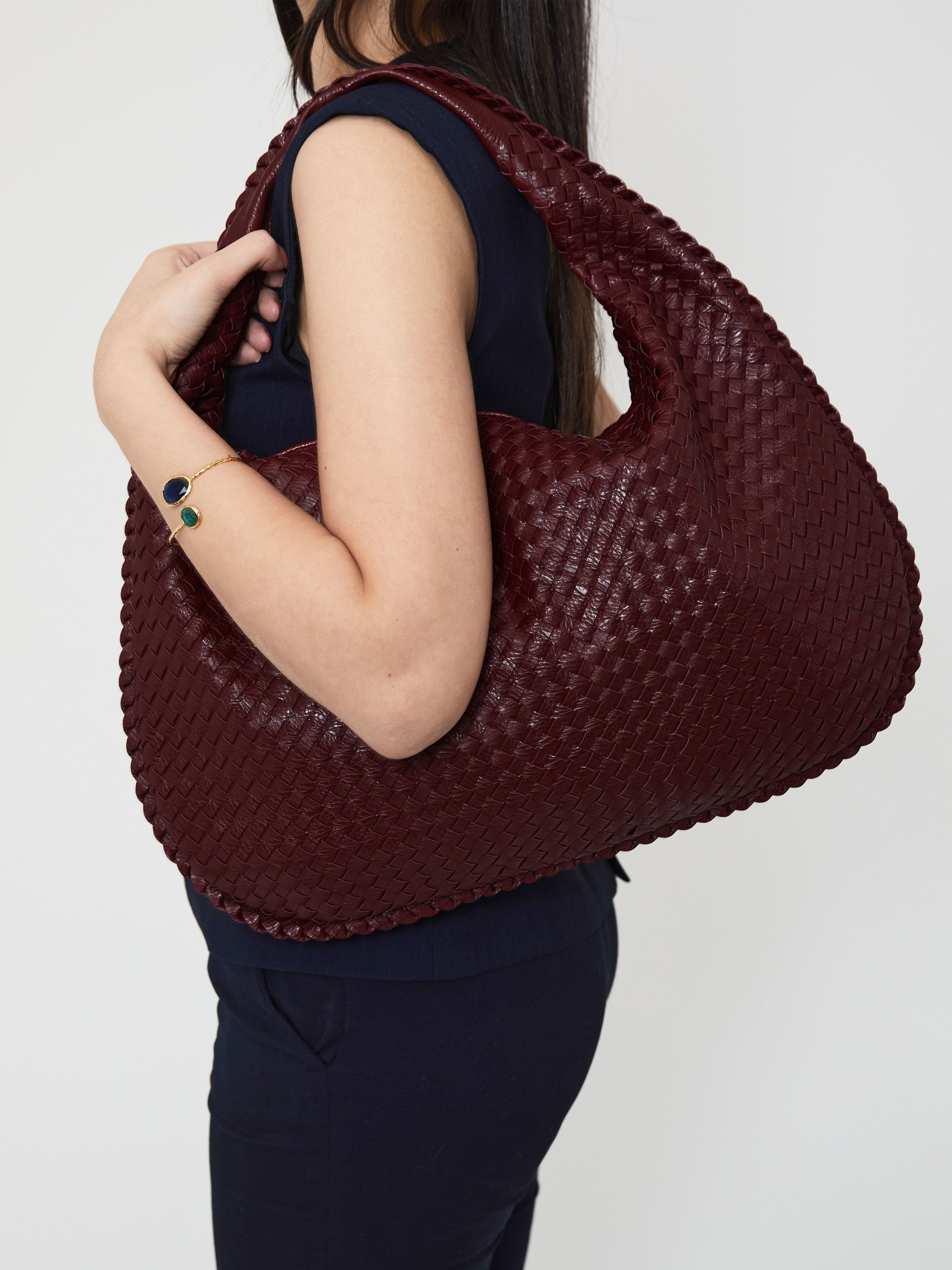 TEYANA WOVEN LEATHER BAG