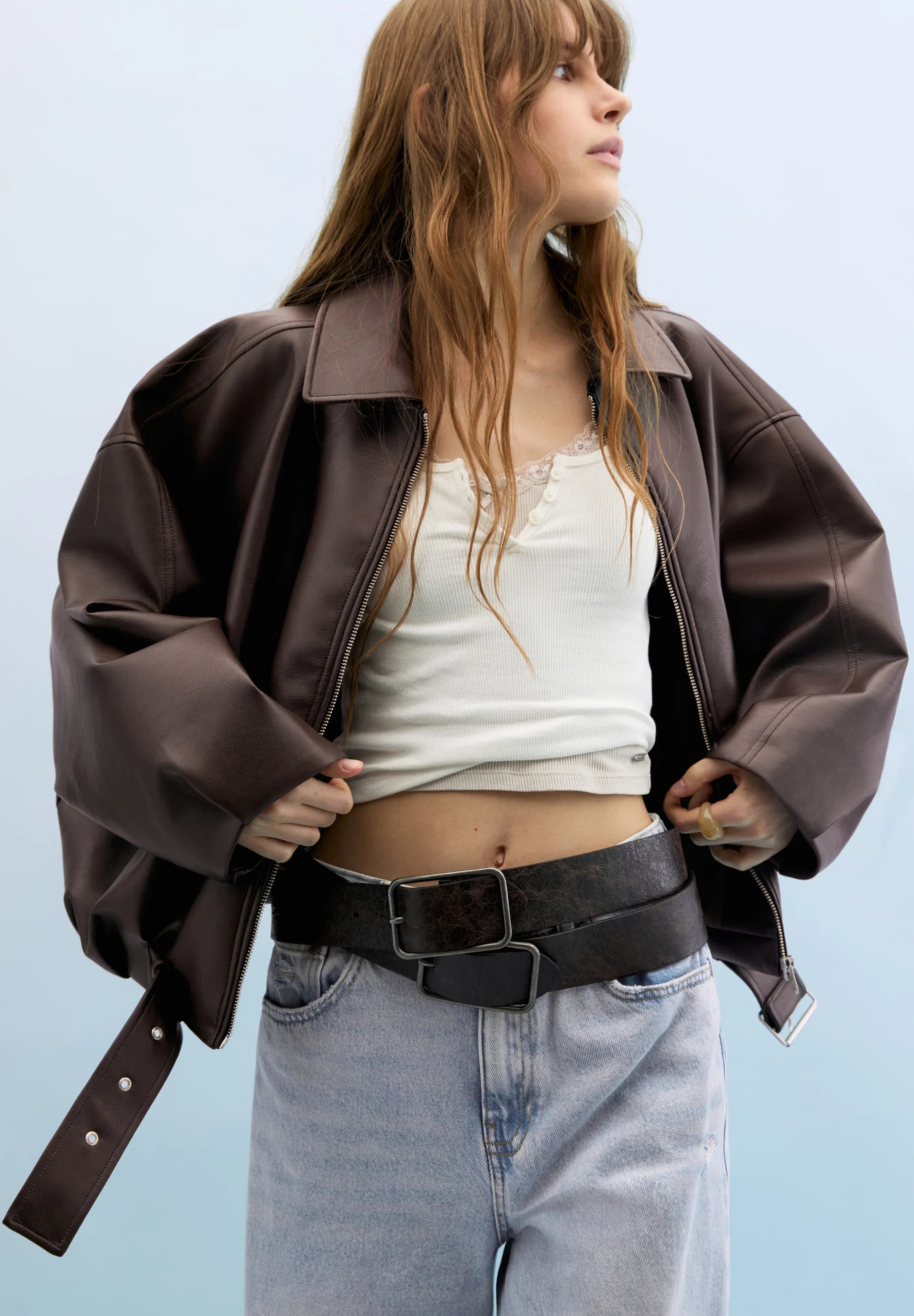 SALOME FAUX LEATHER JACKET