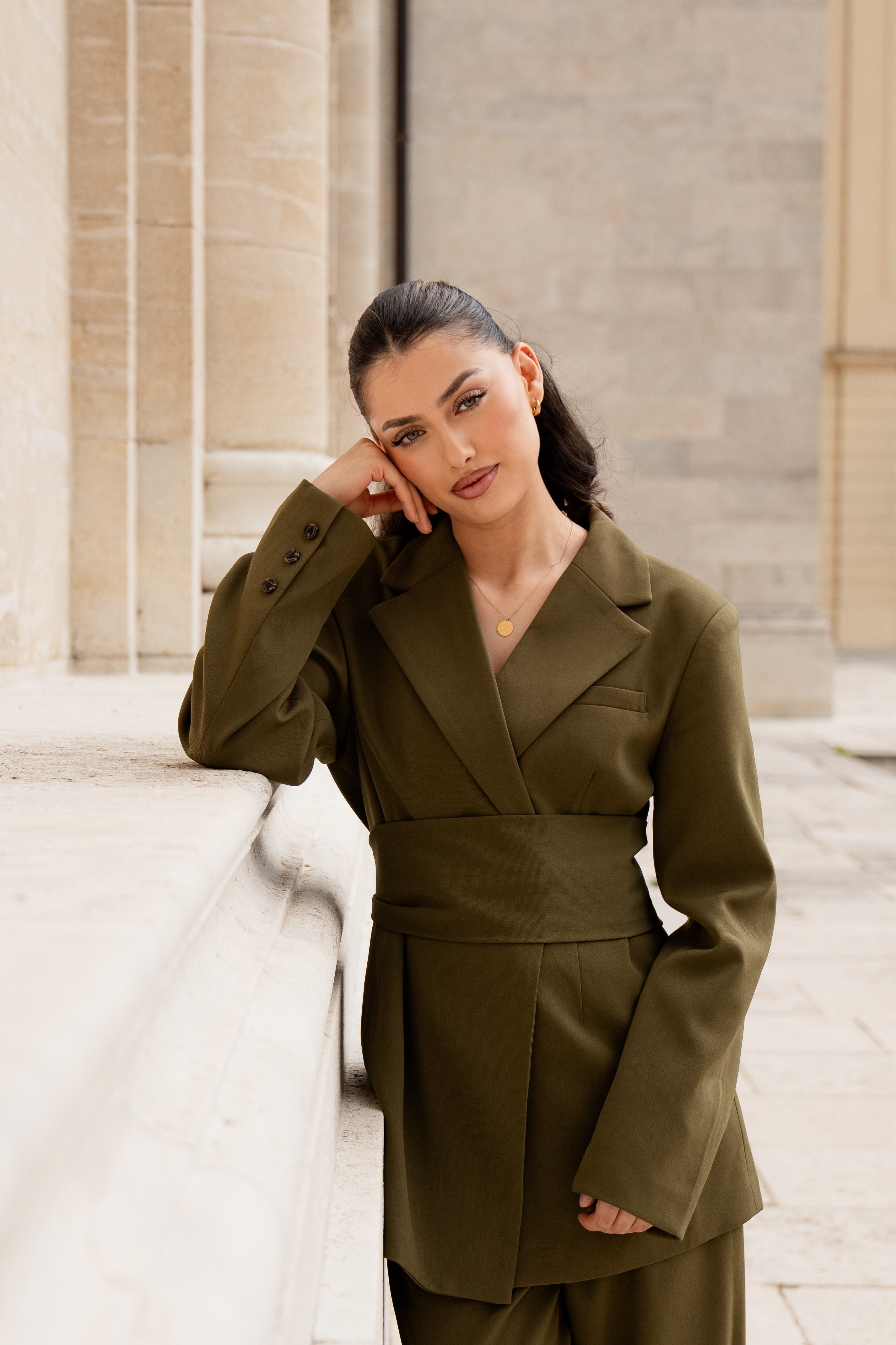 LYSIUM BELTED BLAZER SET