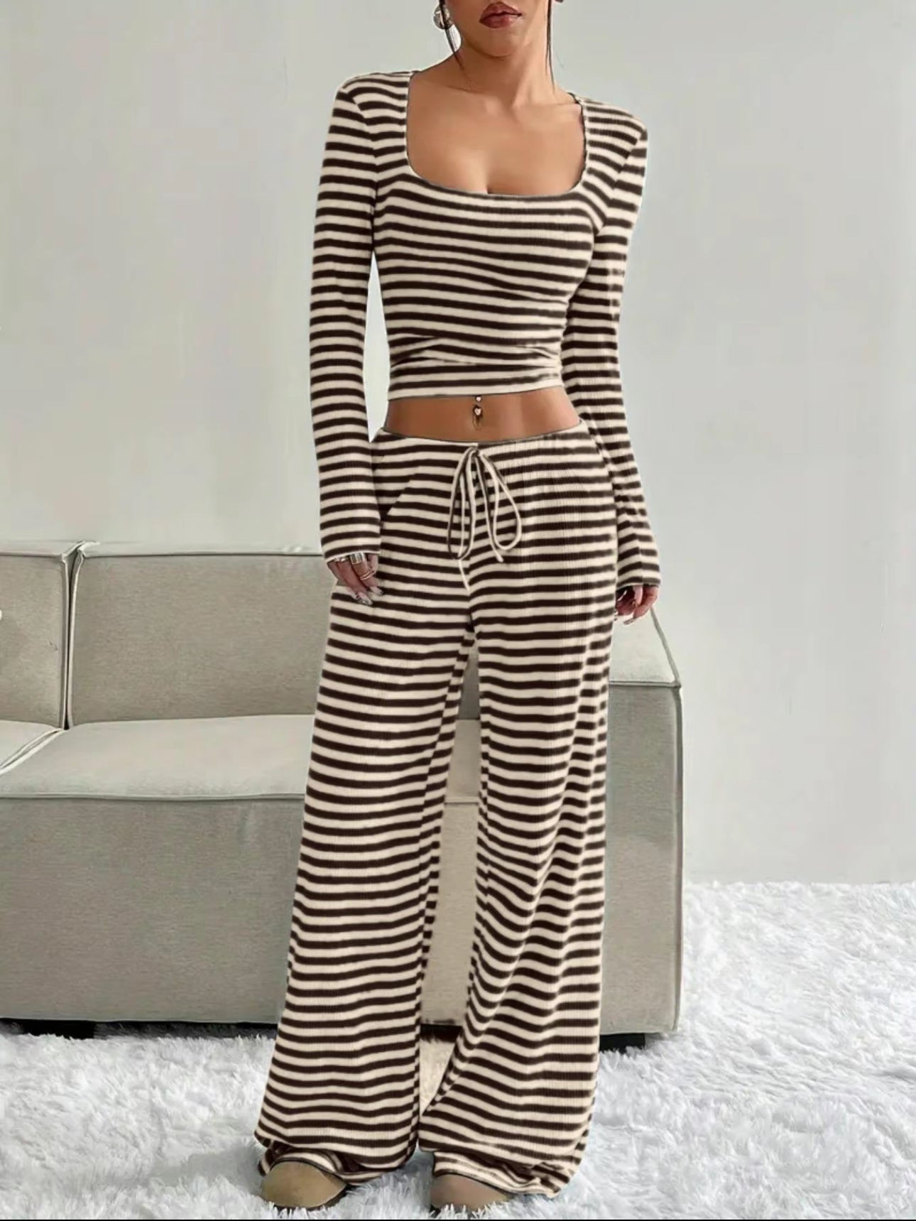 MIRA STRIPED LOUNGE SET
