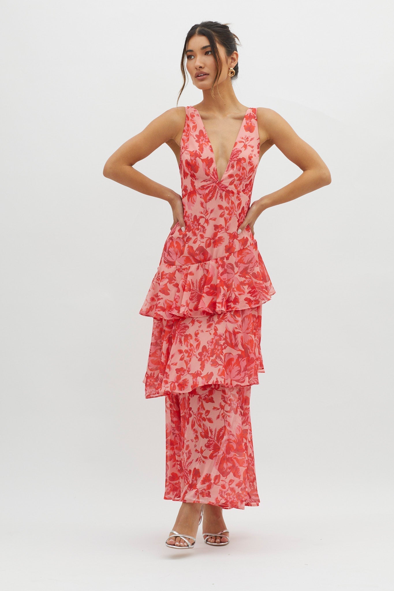 VEDA RUFFLE MIDI DRESS