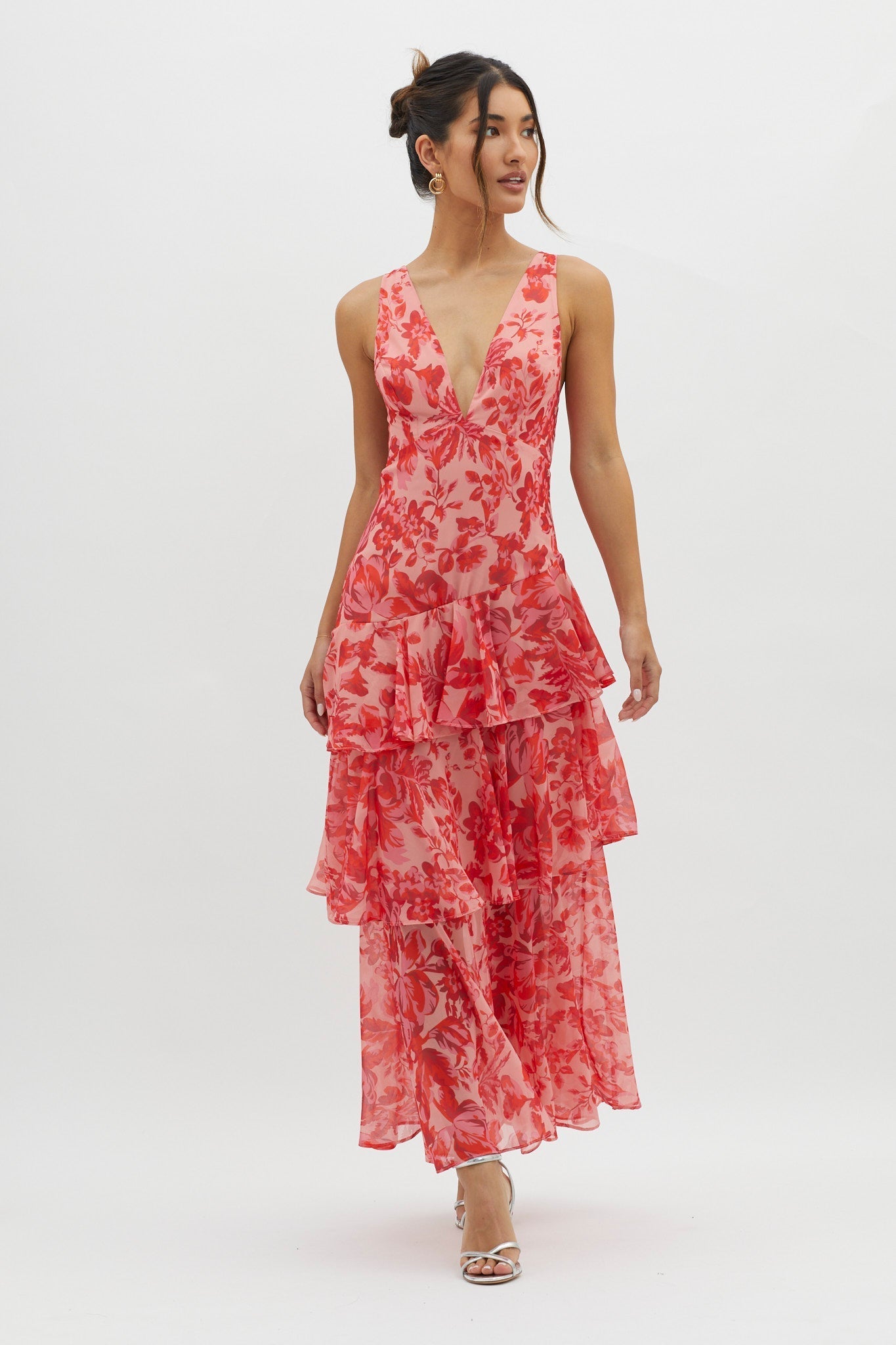 VEDA RUFFLE MIDI DRESS