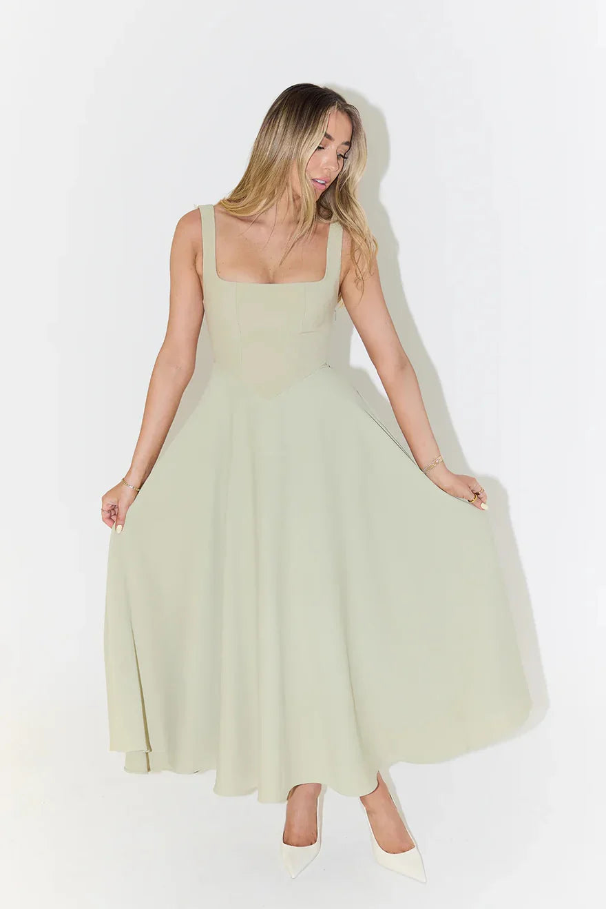 MALTA HIGH WAIST MIDI DRESS