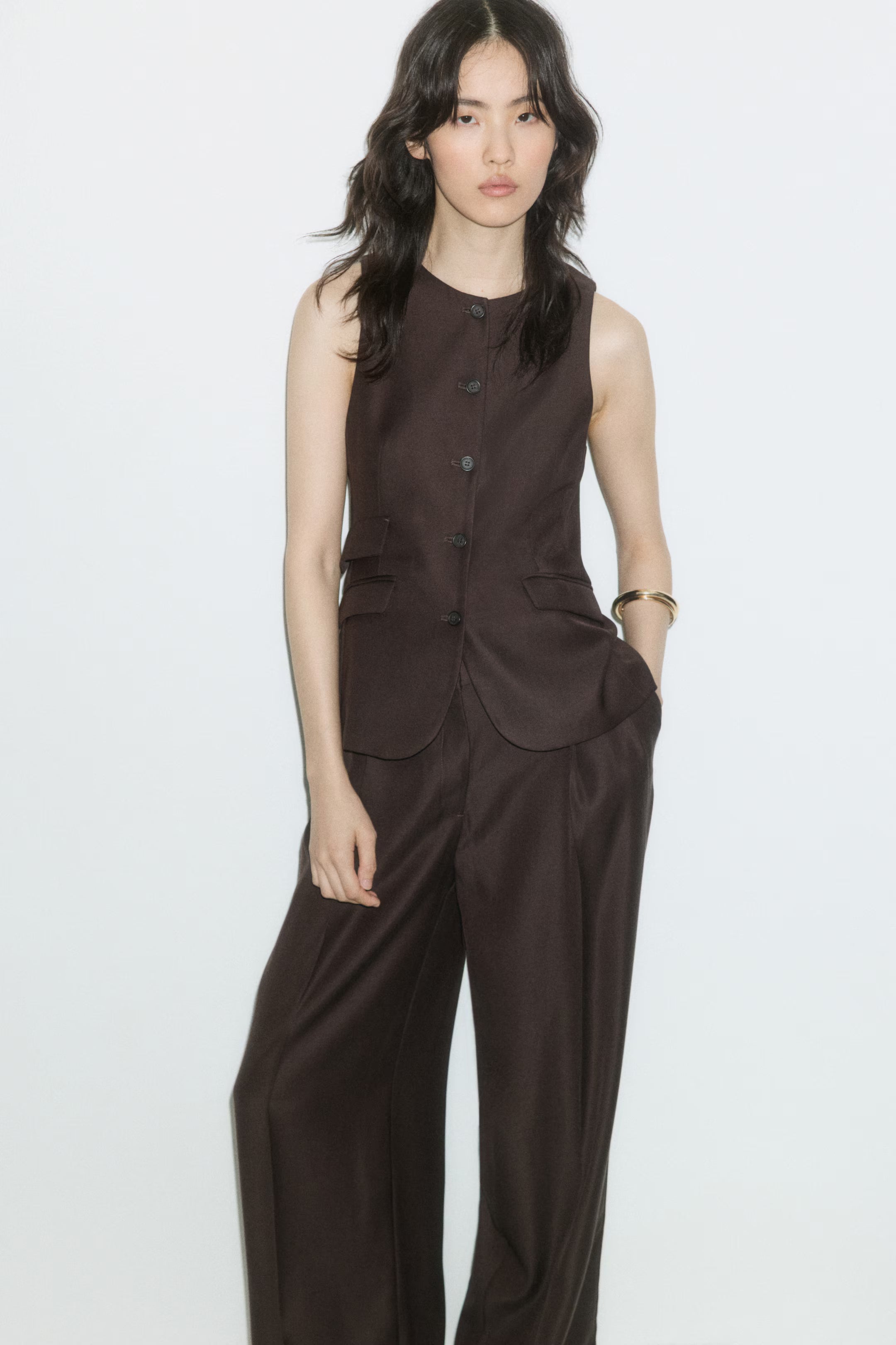 SWIRL WIDE TAILORED TROUSERS