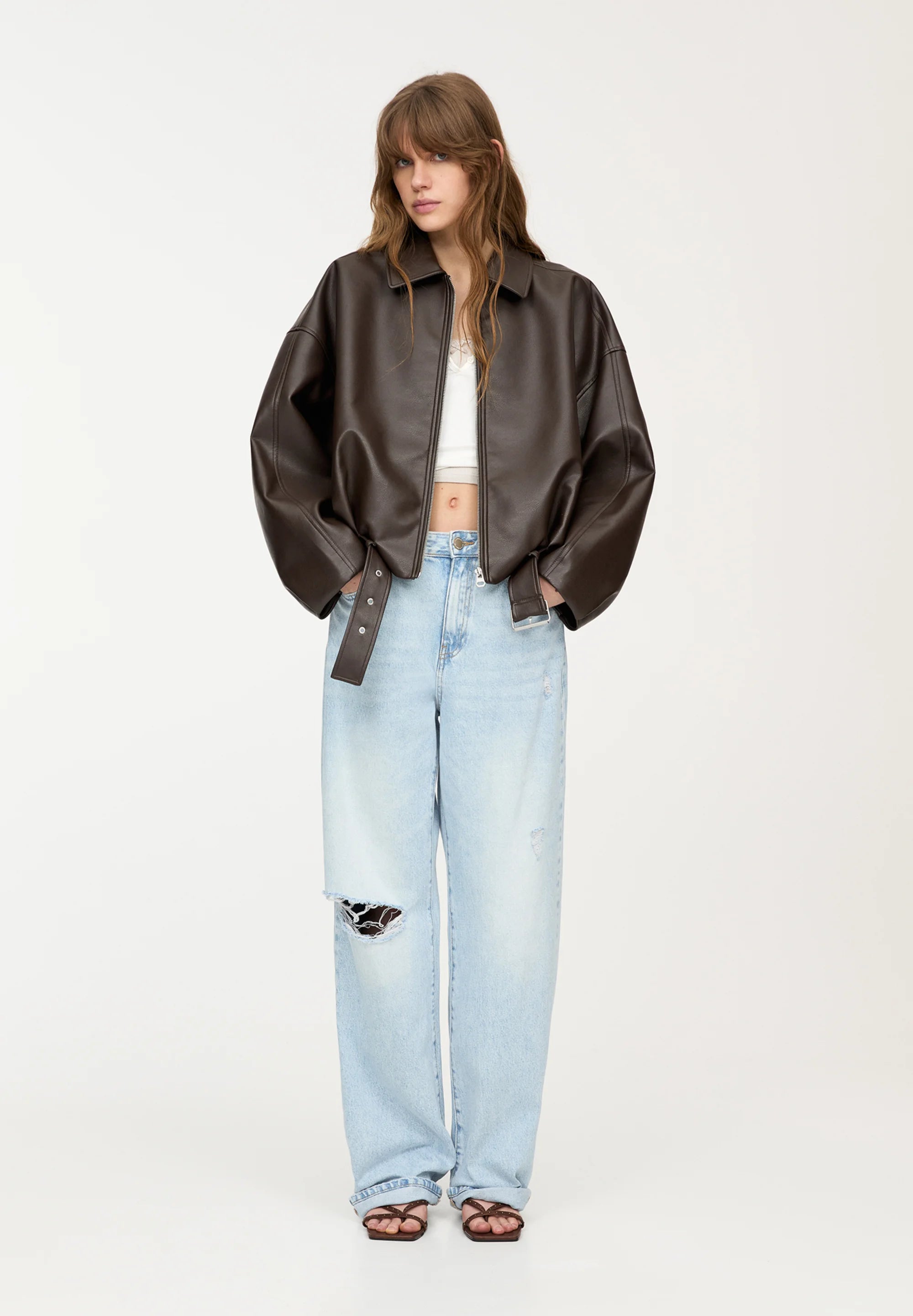 SALOME FAUX LEATHER JACKET