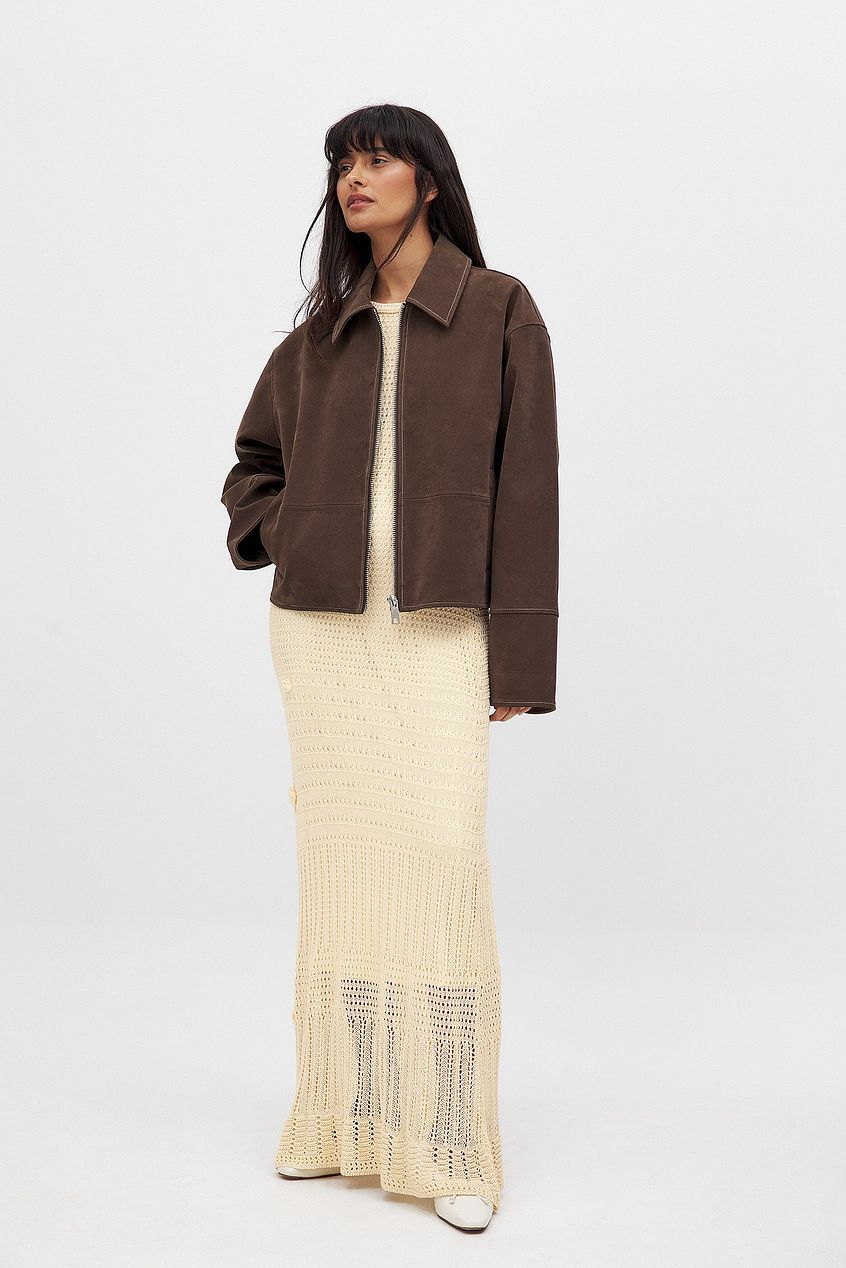 AMAL FAUX SUEDE ZIP JACKET