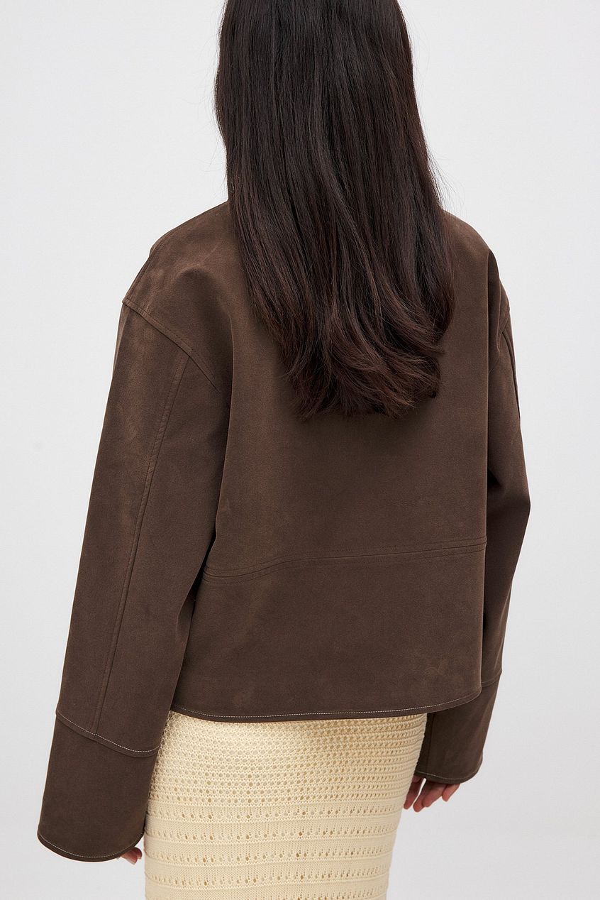 AMAL FAUX SUEDE ZIP JACKET